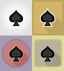 Fototapeta premium casino objects and equipment flat icons illustration