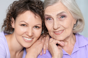 Senior woman with daughter