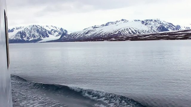 svalbard landscape among glaciers and icebergs