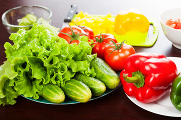 still life of vegetables on plate
