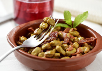 spanish broad bean stew with serrano ham