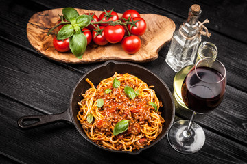 Traditional spaghetti bolognese