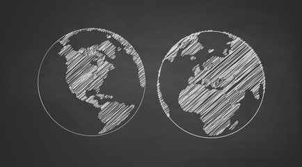 Icon set of Earth globe. © petrrgoskov