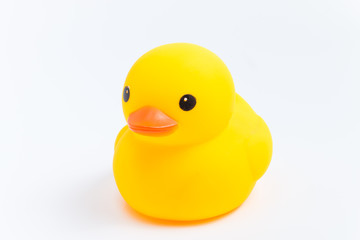 yellow rubber duck isolate on white background