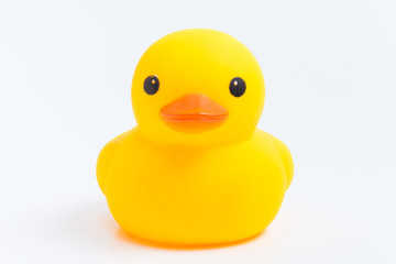 yellow rubber duck isolate on white background