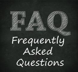Chalkboard illustration of faq - frequently asked questions