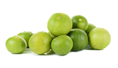 lime lemons group on white background
