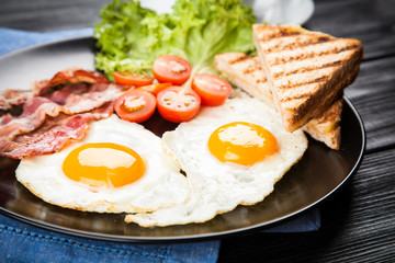 Traditional breakfast on a plate