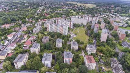 Typical socialist block of flats in Poland. East Europe. View fr
