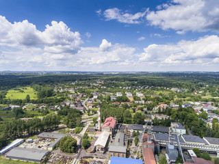 Obraz premium Coal mine in south of Poland. Destroyed land. View from above.