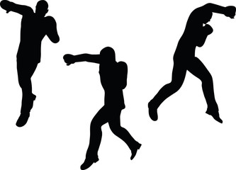 boxer businessman vector silhouette