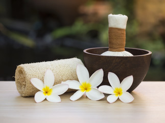 Spa scrub treatment and massage, Thailand, soft focus
