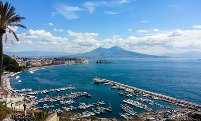 Naples landscape from Posillipo hill. Italy