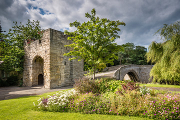 Old Medieval Bridge at Warkworth, one of only two fortified bridges in Britain