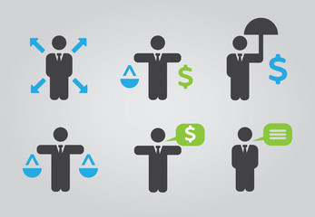 Businessmen Icons set vector illustration