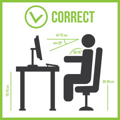 Correct sitting posture