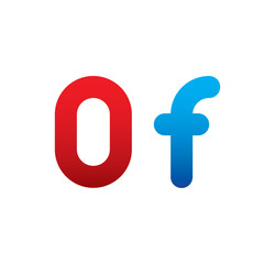 0f logo initial blue and red 