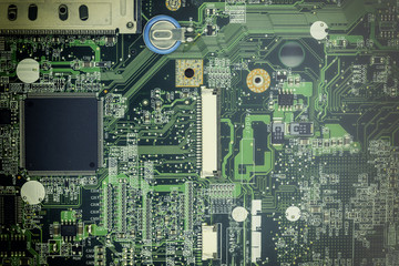 old mainboard on macro focus for background