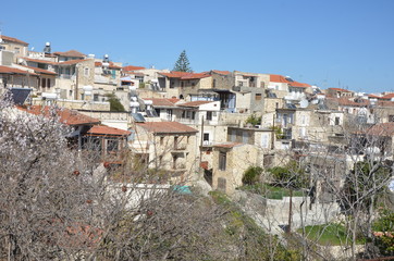 View of old houses Lefkara Cyprus