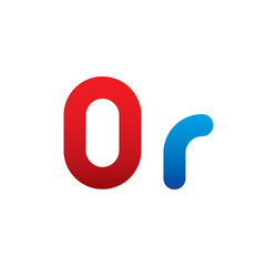 0r logo initial blue and red 