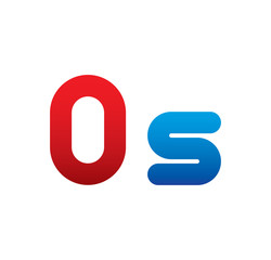 0s logo initial blue and red 
