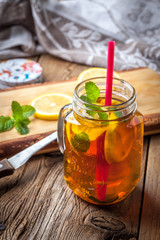 Fresh homemade ice tea.