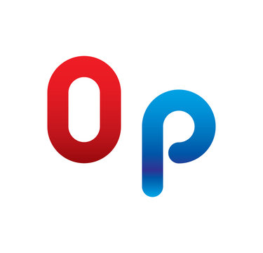 0p logo initial blue and red 