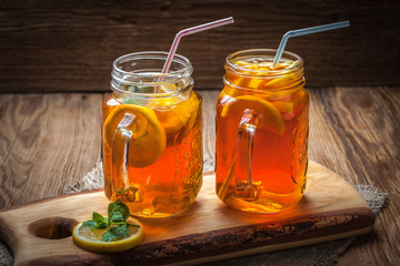 Fresh homemade ice tea.