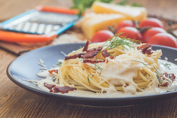 Pasta with ingredients