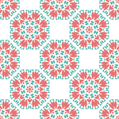 Colorful vector Geometric designs floral simple pattern.