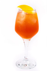 red lemonade on a white background