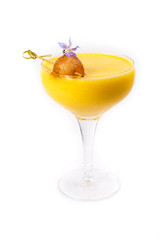 yellow lemonade on a white background