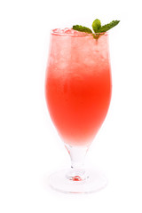 red lemonade on a white background
