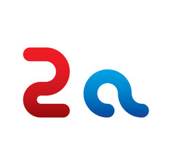 2a logo initial blue and red 