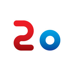 2o logo initial blue and red 
