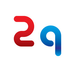 2q logo initial blue and red 