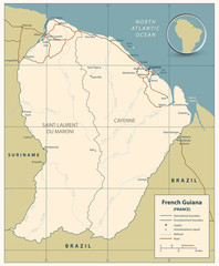 French Guiana road map