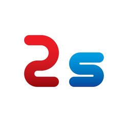 2s logo initial blue and red 