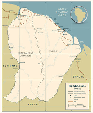 French Guiana road map