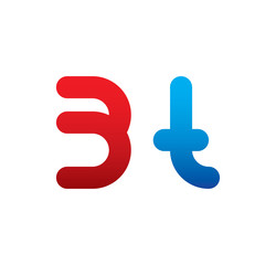 3t logo initial blue and red 