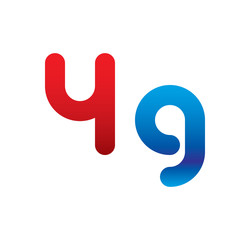 4g logo initial blue and red 