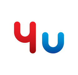 4u logo initial blue and red 