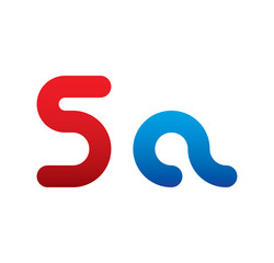 5a logo initial blue and red 