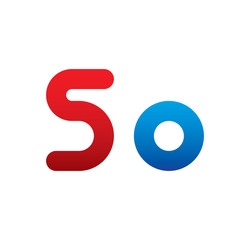 5o logo initial blue and red 