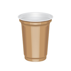 Plastic coffee cups on a white background.