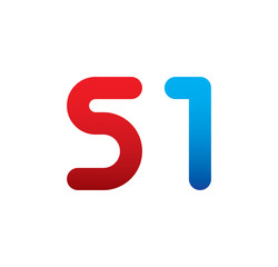 51 logo initial blue and red 