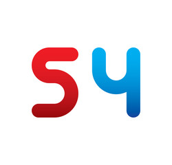 54 logo initial blue and red 