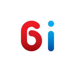 6i logo initial blue and red 