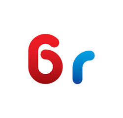 6r logo initial blue and red 