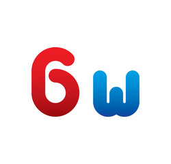6w logo initial blue and red 